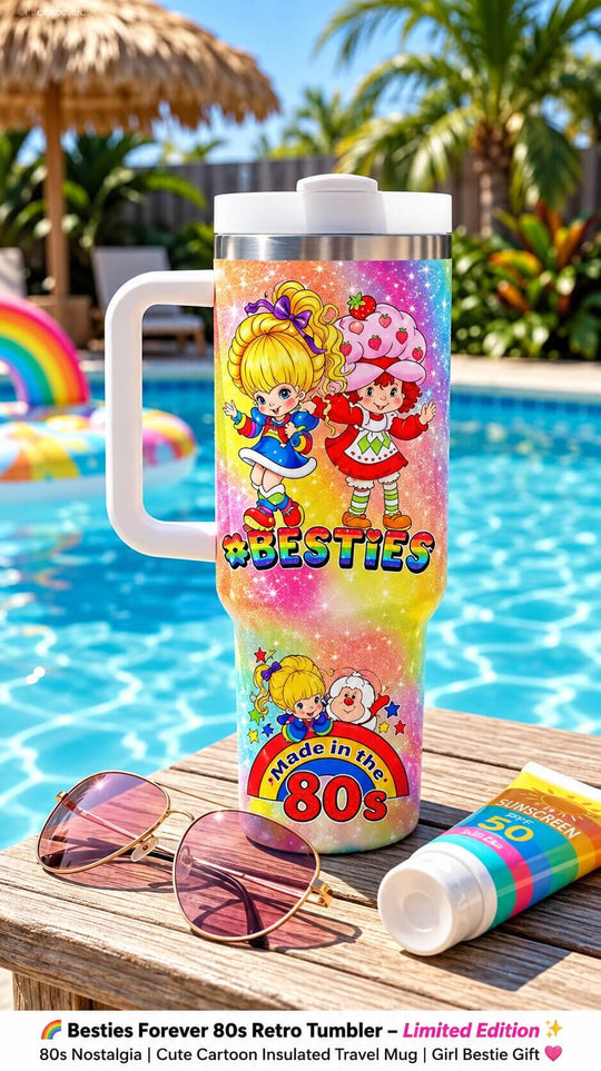 Besties Forever 80s Retro Tumbler - Limited Stock