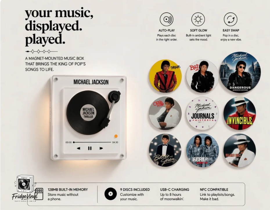 MJ Vinyl Magnet – Top 9 Hits