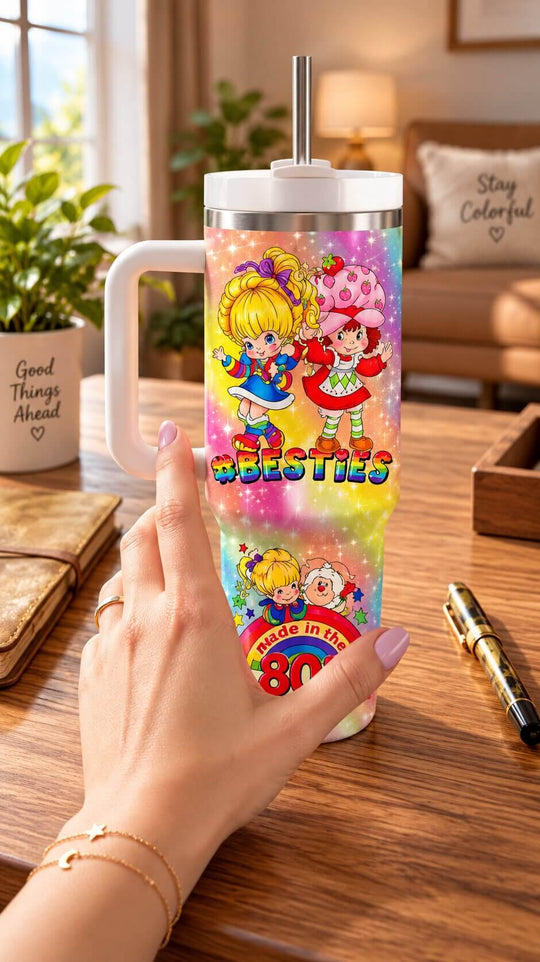 Besties Forever 80s Retro Tumbler - Limited Stock