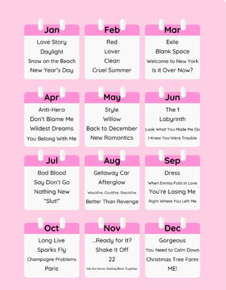 T.S. Mini Piano Calendar