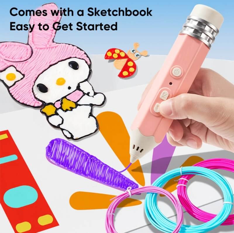 Low Temperature 3D Printing Pen – Creative 3D Drawing Pen with Colorful Filament
