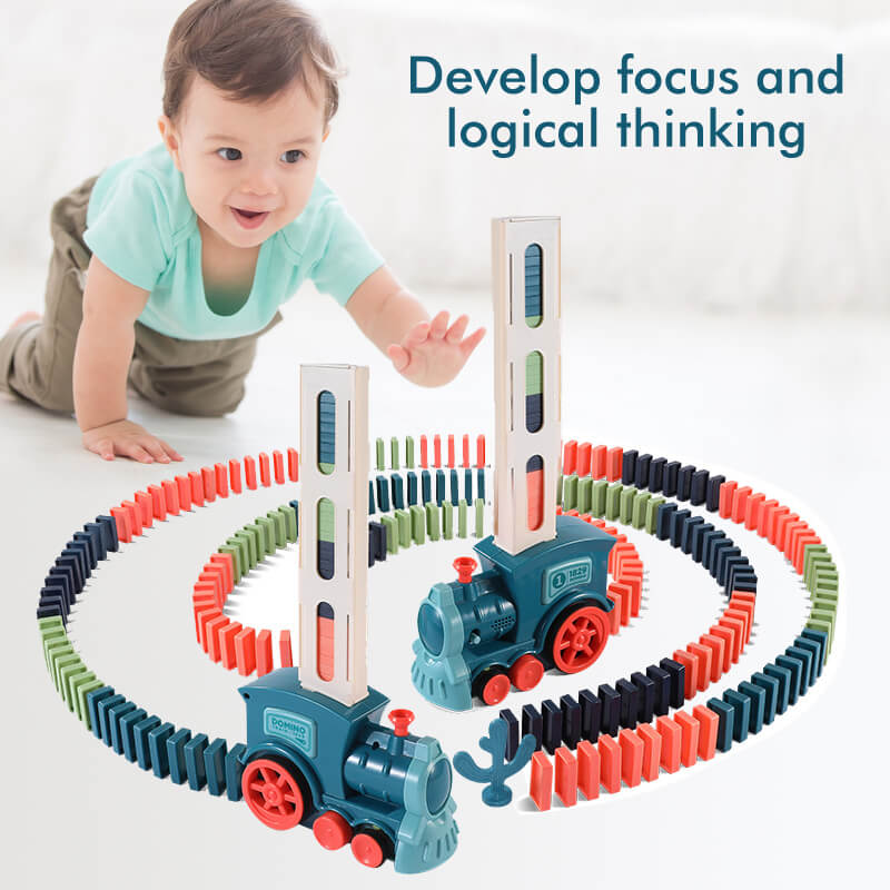develop focus and logical thinking by automatic domino train