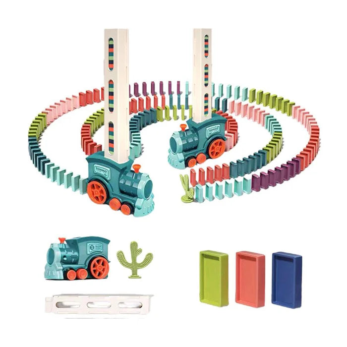 blue automatic domino train