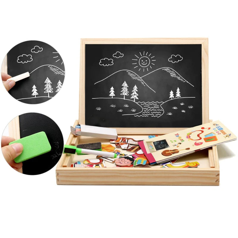 Wooden Magnetic Chalkboard™ | Develop writing and drawing skills - mykiddocare